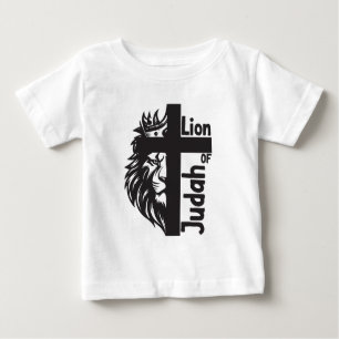 T-shirt Pour Bébé Lion de Juda Bold Demi Lion demi-Croix chrétien