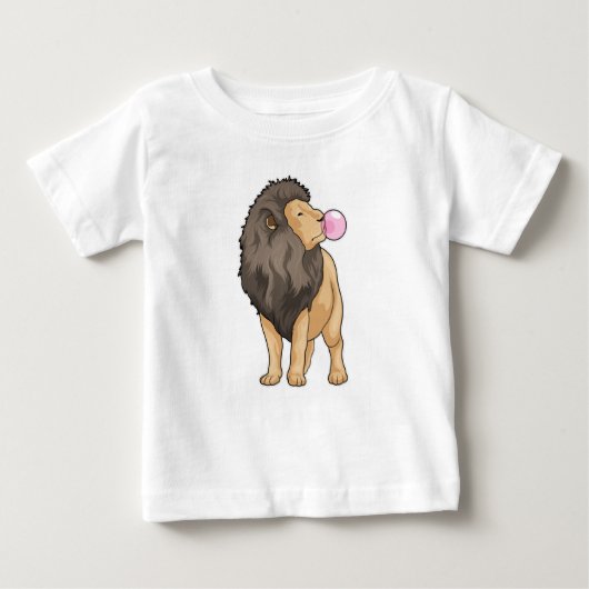 T-shirt Pour Bébé Lion gomme à mâcher (Devant)