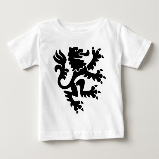 T-shirt Pour Bébé Lion héraldique 01 - Noir (Devant)