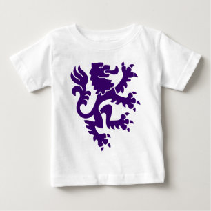 T-shirt Pour Bébé Lion Héraldique 01 - Violet foncé