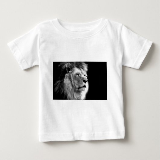 T-shirt Pour Bébé Lion noir blanc (Devant)