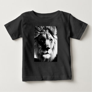 T-shirt Pour Bébé Lion noir et blanc