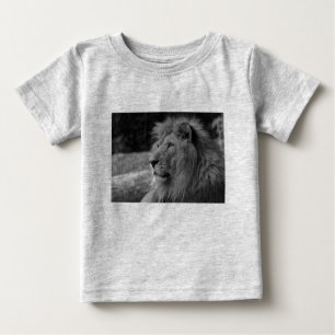 T-shirt Pour Bébé Lion noir et blanc - Animal sauvage