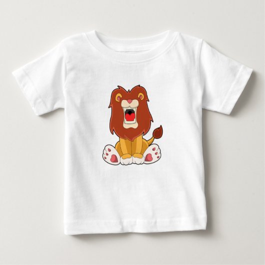 T-shirt Pour Bébé lion rugissant (Devant)