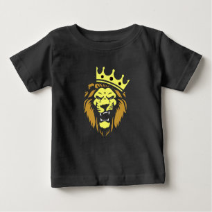 T-shirt Pour Bébé Lion rugissant avec couronne
