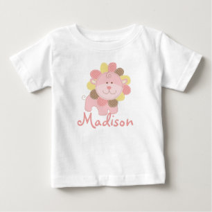 T-shirt Pour Bébé Lion Safari Jungle Rose Mignon Anniversaire Person