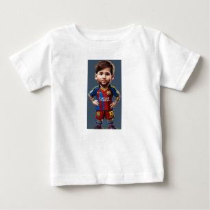 T-shirt Pour Bébé Lionel Messi mignon dessin animé bébé réaliste gra