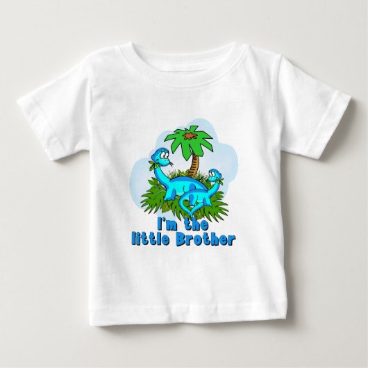 T-shirt Pour Bébé Little Brother Dinosaures (Devant)