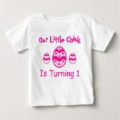 T-shirt Pour Bébé Little Chick 1er anniversaire (Devant)