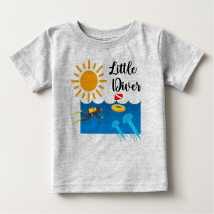 T-shirt Pour Bébé Little Diver avec Jelly Fish - Baby Fine Jersey T-