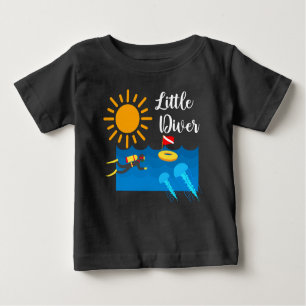 T-shirt Pour Bébé Little Diver avec Jelly Fish - Baby Fine Jersey T-