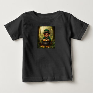 T-shirt Pour Bébé Little Irish Leprechaun & Gold Cauldron