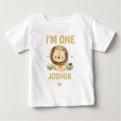 T-shirt Pour Bébé Little King Lion Crown 1er anniversaire (Devant)