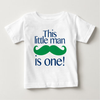 T-shirt Pour Bébé Little Man Mustache Anniversaire Chemise Marine & 