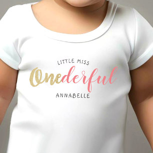 T-shirt Pour Bébé Little Miss Onederful 1er anniversaire