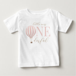 T-shirt Pour Bébé Little Miss Onederful Hot Air Balloon 1er annivers