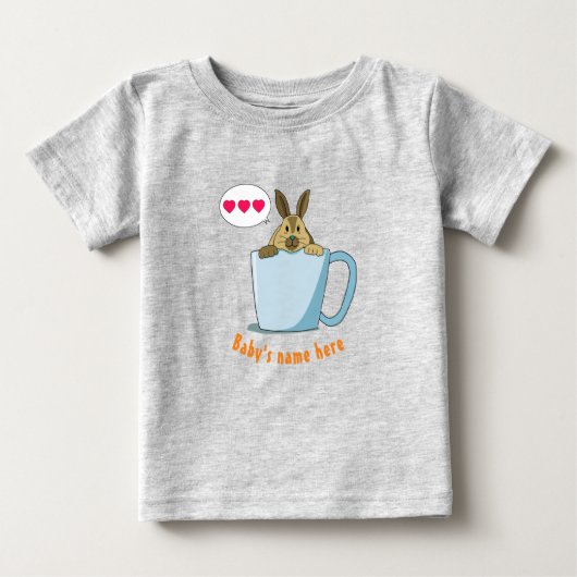 T-shirt Pour Bébé Little Mocha dit "I Love U" (Devant)