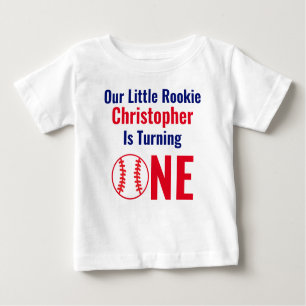 T-shirt Pour Bébé Little Rookie Baseball 1er anniversaire