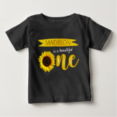 T-shirt Pour Bébé Little Sunflower 1er anniversaire (Devant)