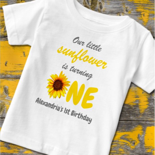 T-shirt Pour Bébé Little Sunflower 1er anniversaire