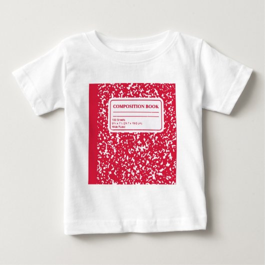 T-shirt Pour Bébé Livre de composition/Étudiant-Enseignant (Devant)