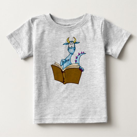 T-shirt Pour Bébé Livre de lecture de dragon (Devant)