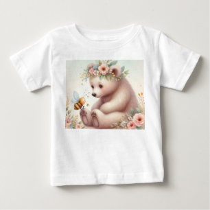 T-shirt Pour Bébé Livre D'Histoire Bois Bébés Ours Et Abeilles