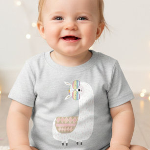 T-shirt Pour Bébé LLama amusant, enfants pastel colorés