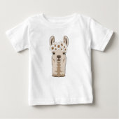 T-shirt Pour Bébé Llama aux fleurs blanches (Devant)