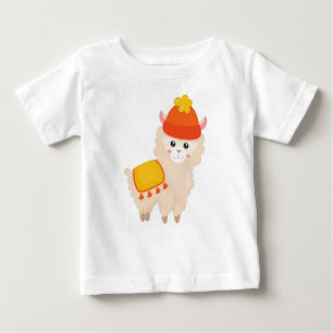 T-shirt Pour Bébé Llama D'Automne, Cute Llama, Alpaca, Llama Avec Ca