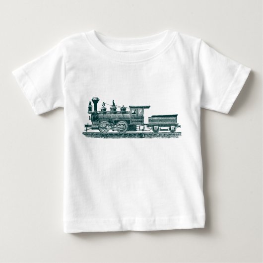 T-shirt Pour Bébé Locomotive 02 - Vert foncé (Devant)