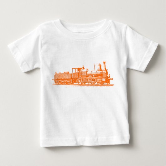 T-shirt Pour Bébé Locomotive - Orange (Devant)