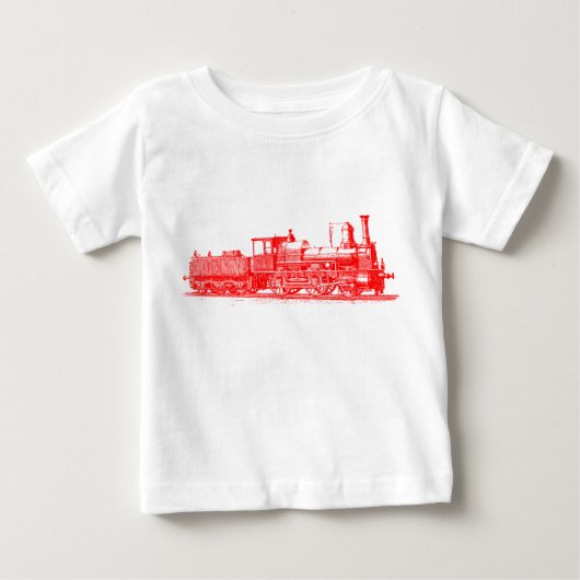 T-shirt Pour Bébé Locomotive - Rouge (Devant)