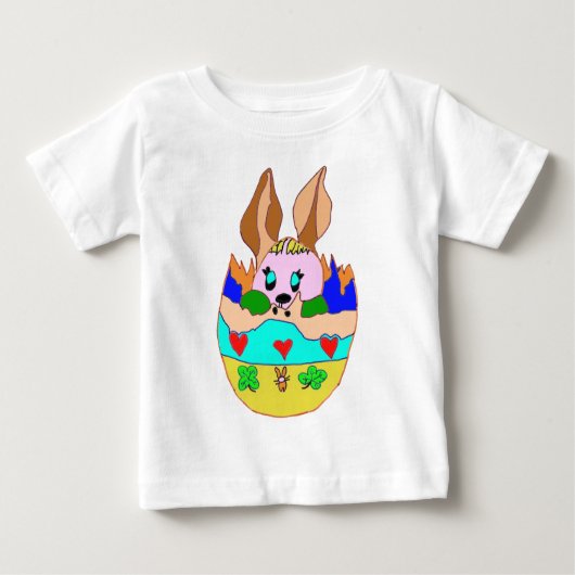 T-shirt Pour Bébé L'OEUF DE PAQUES AVEC LAPIN1.png (Devant)