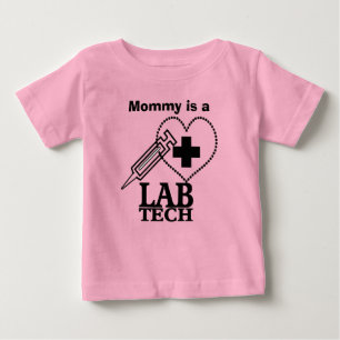 T-SHIRT POUR BÉBÉ LOGO DE SYRINGE DE COEUR DE LA TECHNOLOGIE LABORAT