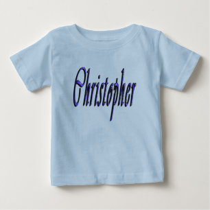 T-shirt Pour Bébé Logo du nom de Christopher bleu,