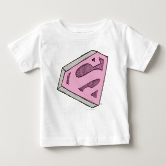 T-shirt Pour Bébé Logo Pink Croquetée Supergirl (Devant)