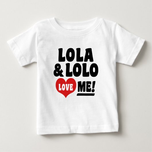 T-shirt Pour Bébé Lola et lolo m'aiment (Devant)