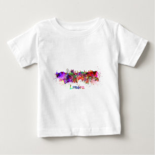 T-shirt Pour Bébé Londres skyline in watercolor