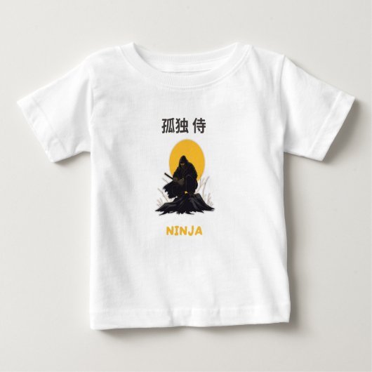 T-shirt Pour Bébé Lonely Ninja Samurai Art Design (Devant)