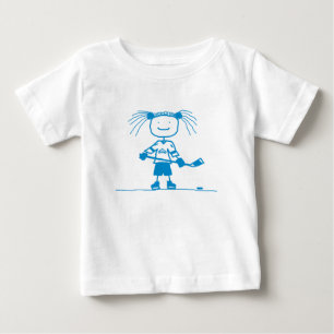 T-shirt Pour Bébé Longue douille de bâton d'enfant en bas âge BLEU