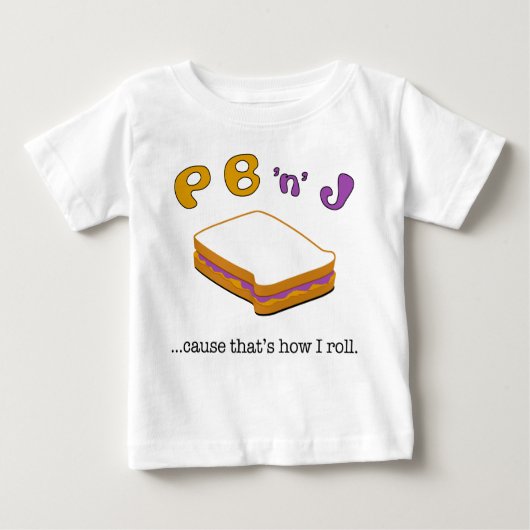 T-shirt Pour Bébé Longue pièce en t de filles de douille de PBJ (Devant)