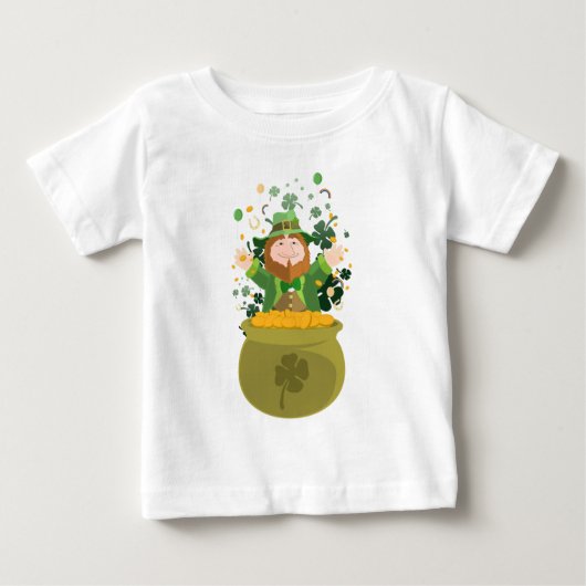 T-shirt Pour Bébé L'or Leprechaun de Saint Patrick (Devant)