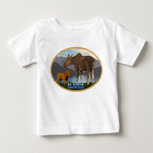 T-shirt Pour Bébé L'orignal dans le pré (Devant)