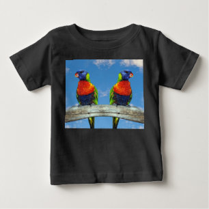 T-shirt Pour Bébé Lorikees arc-en-ciel deux perchés sur une branche