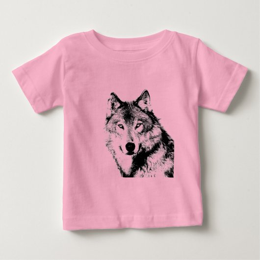T-shirt Pour Bébé Loup (Devant)