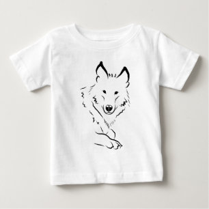 T-shirt Pour Bébé Loup blanc