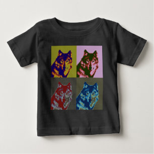 T-shirt Pour Bébé Loup d'art pop