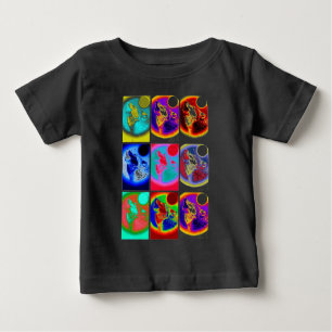 T-shirt Pour Bébé Loup d'art pop