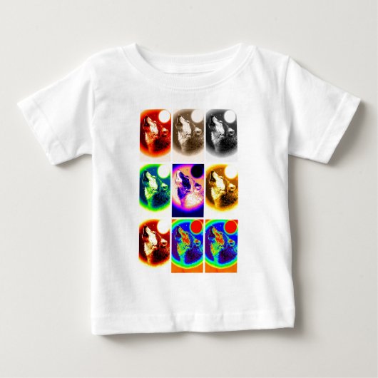 T-shirt Pour Bébé Loup d'art pop (Devant)